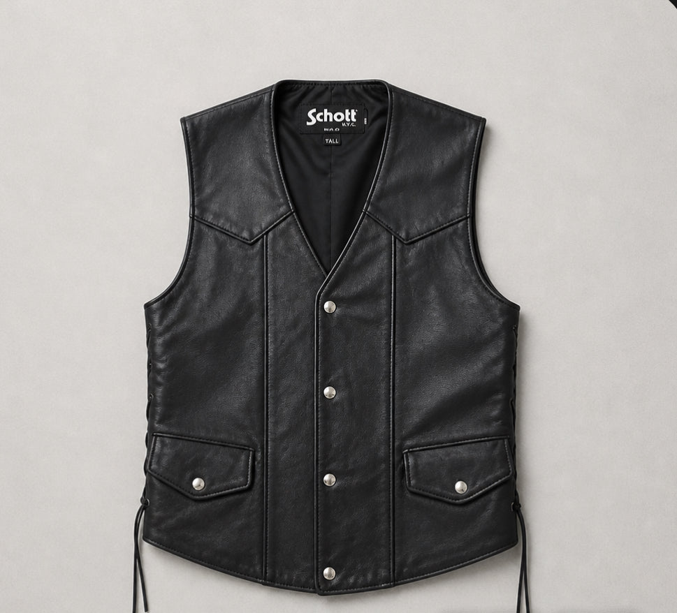 Schott Pebbled cowhide, vest