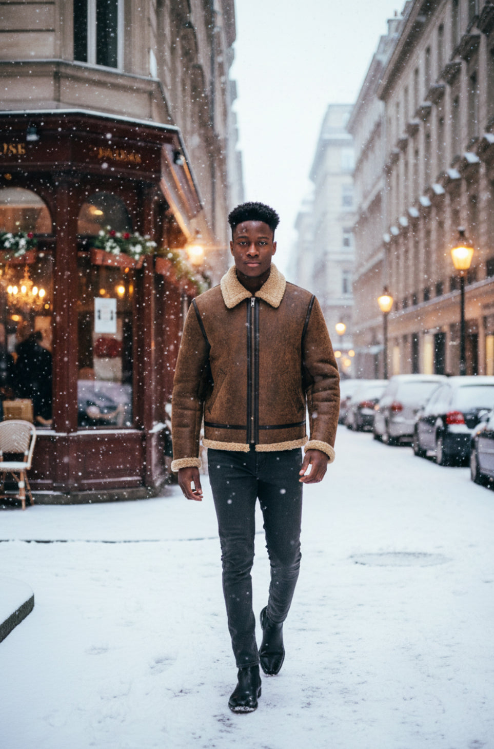 ANTIQUE BROWN SHEEPSKIN JACKET