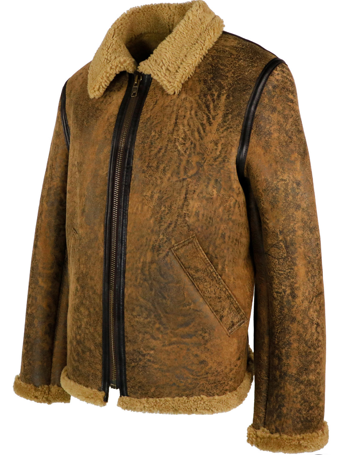 ANTIQUE BROWN SHEEPSKIN JACKET
