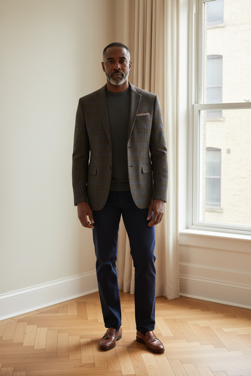 TAILORED MEN'S JACKET - BLACK