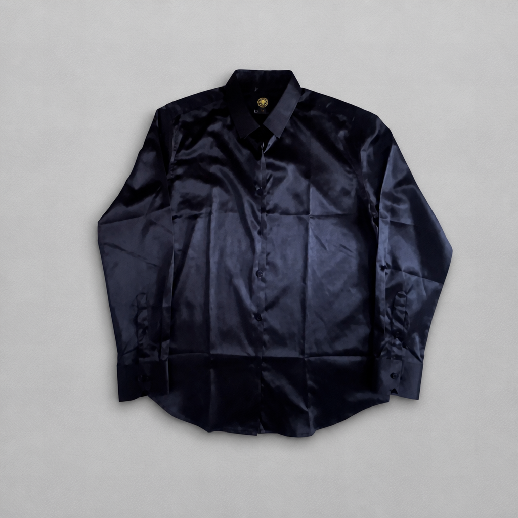 Satin Long Sleeve Dress Shirt