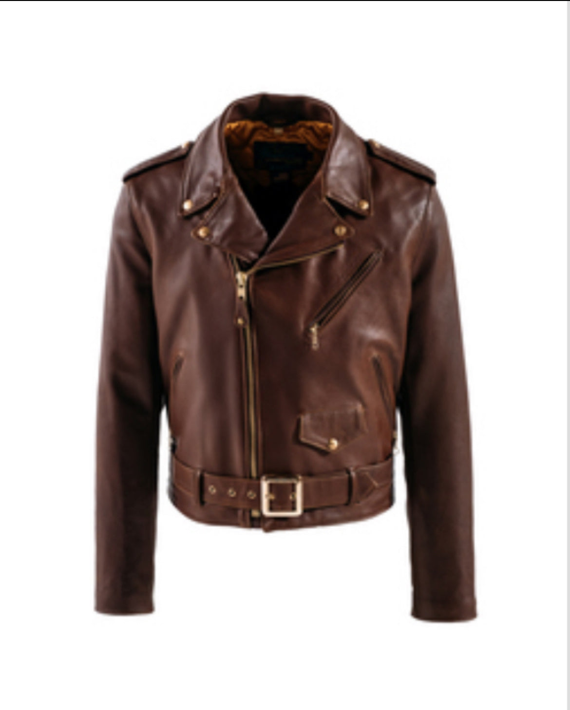 HORSEHIDE MOTORCYCLE JACKET WITH DETACHABLE COLLAR