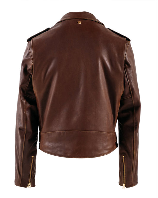 HORSEHIDE MOTORCYCLE JACKET WITH DETACHABLE COLLAR