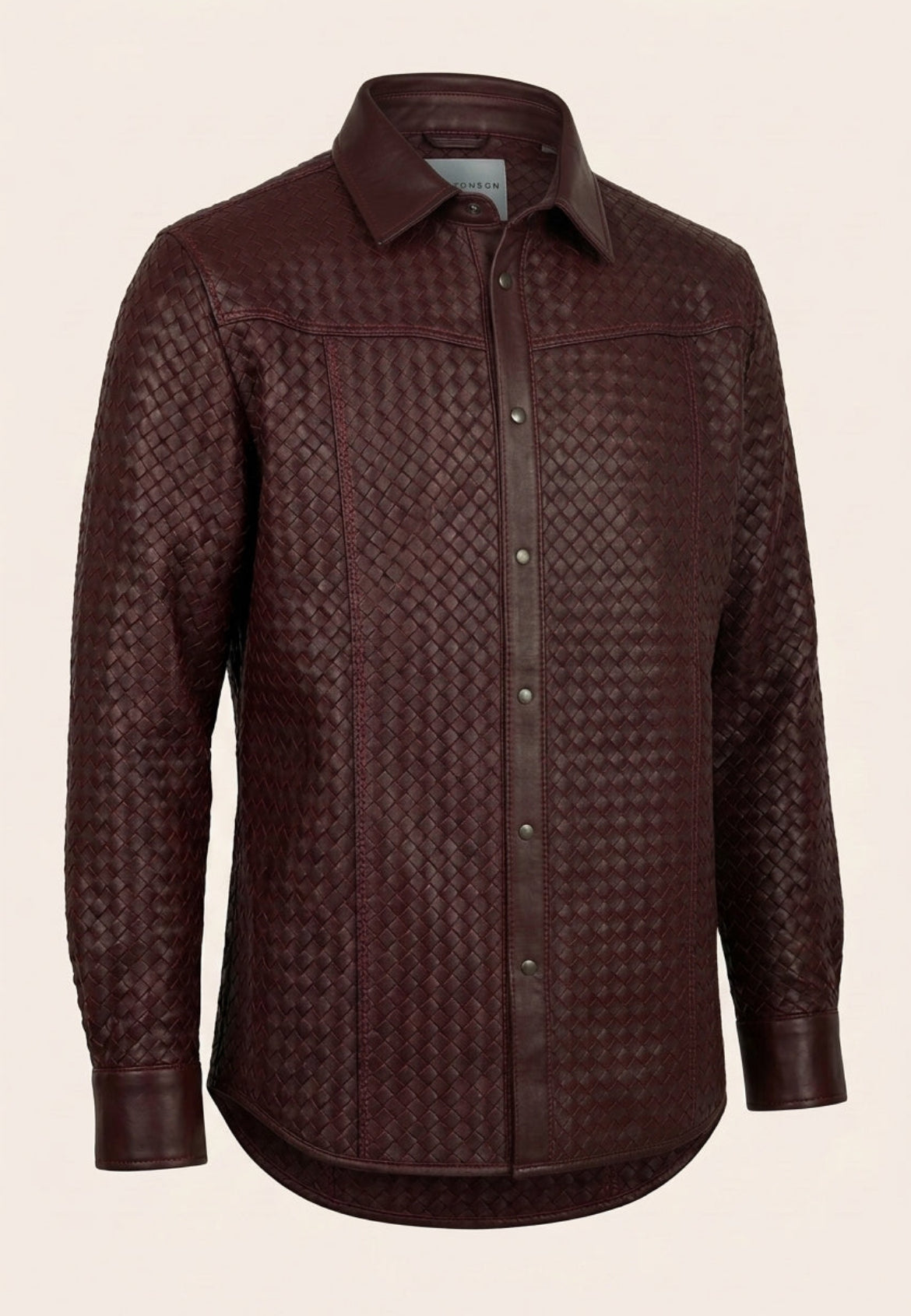 Ron Tomson Men's Woven Leather Shirt